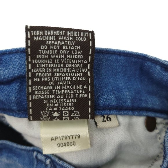 7FAMK 7 For All Mankind Roxanne Low Rise Jeans Womens Size 26 Light Wash Denim - Picture 9 of 9